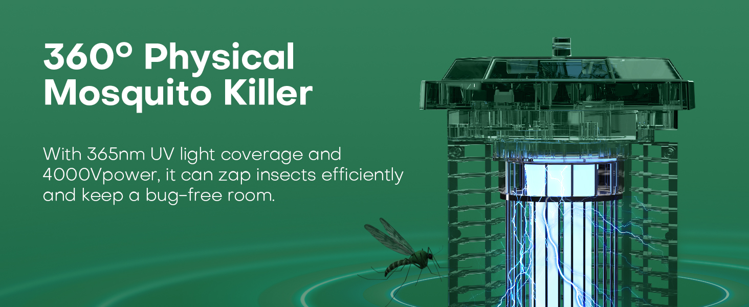 CONOPU Electric Fly Zapper 4000V Fly Trap for Indoor Use, 18W
