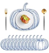 FYSUIMU 50 Pcs Fall Pumpkin Shaped Paper Placemats Line Drawing Blue Pumpkin Disposable Place Mat...