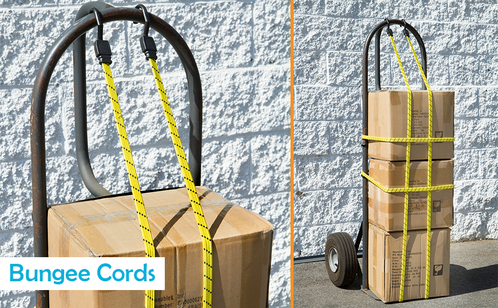 Houseables Bungee Cords with Hooks, Bungie Straps, 4 Pack, 121.92 cm