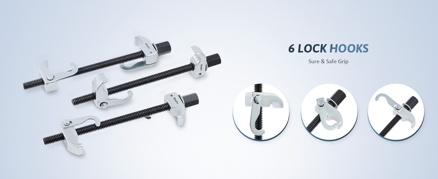 OMT Coil Spring Compressor Tool Set of 3, 12 Inch Strut