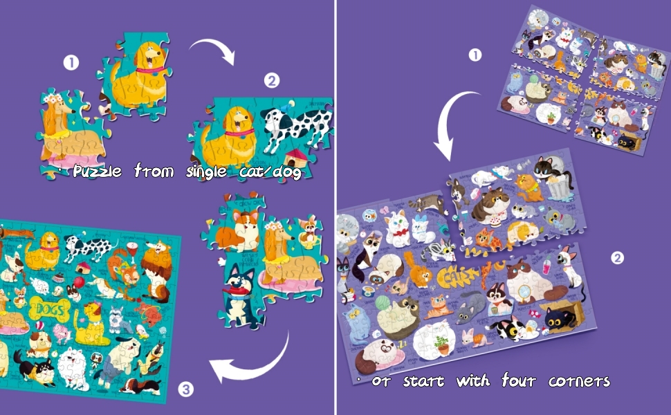 family cats　0101 ♡ BeginAgain Toys Cat Family Bilingual Puzzle - Walmart.com