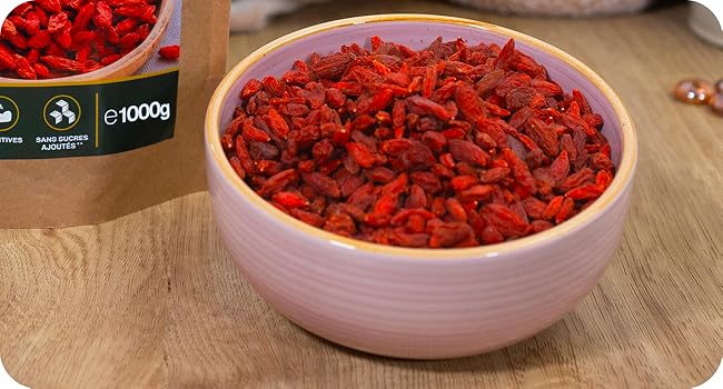 Baies de Goji Bio Supérieures Sport Sans Sucres Ajoutés Himalaya Amoseeds Super-Aliments Bio
