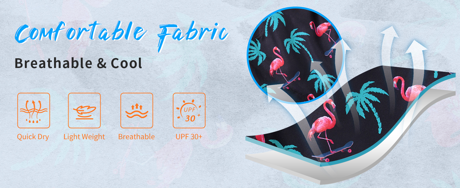 Flamingo Swim Trunks for Boys