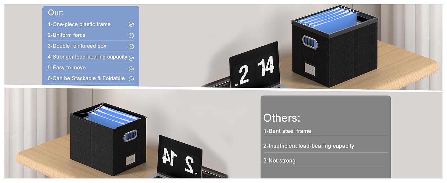 GRSQYS File Storage Box with LidsFile Boxes for Hanging