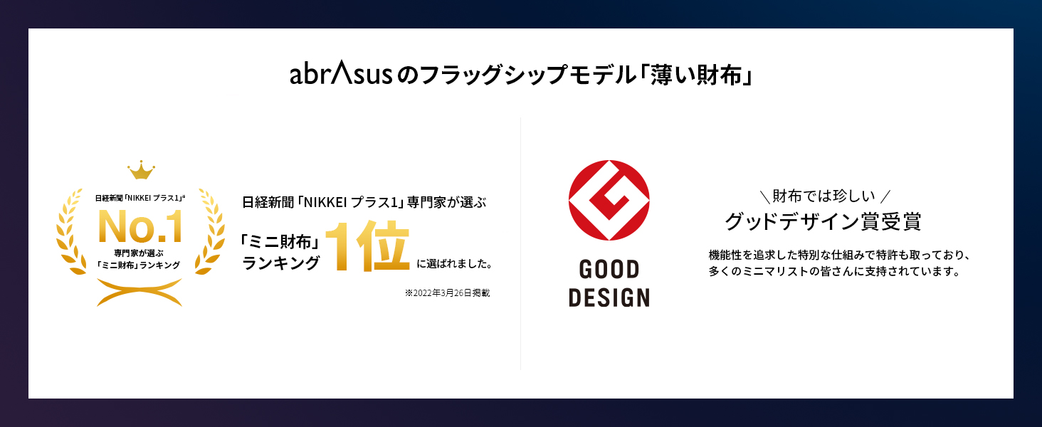 abrAsus(アブラサス)のフラッグシップモデル「薄い財布」
