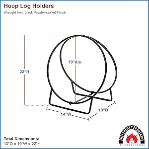 Minuteman International 24 Hoop Log Holder, Large, Black