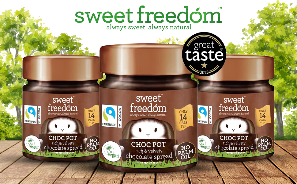 sweet freedom, sweet, natural, choc pot, rich, velvety, chocolate spread