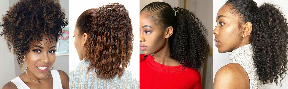 short Synthetic Afro Puff Ponytail