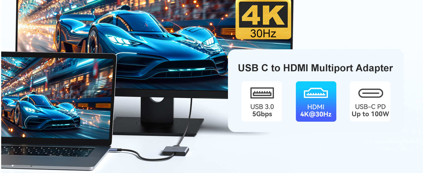USB C to HDMI Adapter,Type C to Adapter Multiport USBC Hub