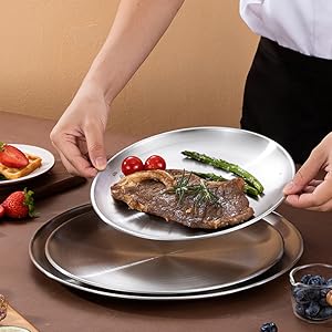 dinnerware metal plates set