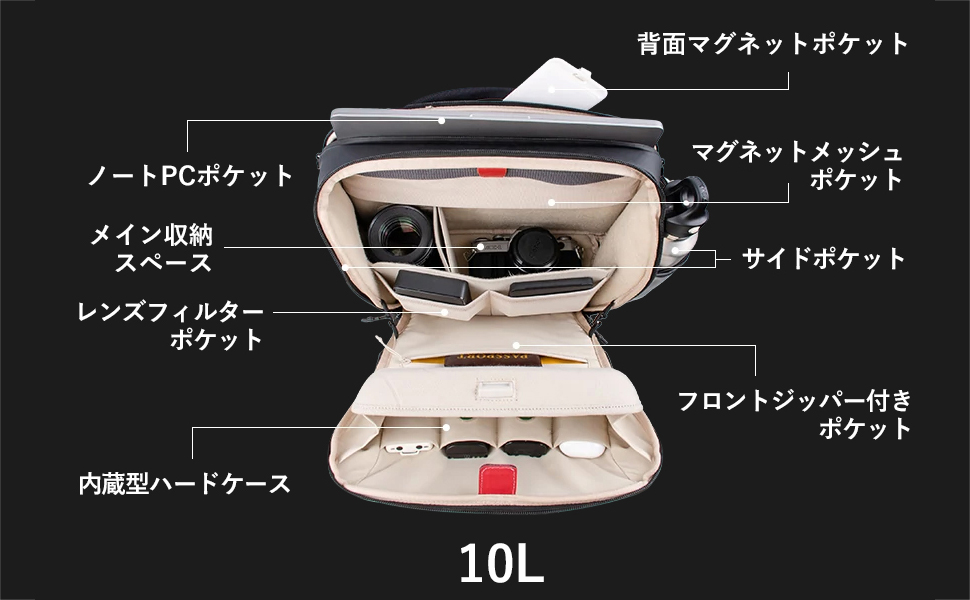 Amazon.co.jp: PGYTECH OneGo ショルダーバッグ 10L(ブラック)P