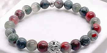 Steinfixx Armband Handmade Drachenblutstein afrikanisch blutstein Perlen Vintage Swift Naturstein