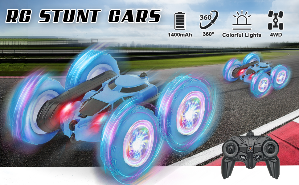 Remote Control Stunt RC Cars, 90 Min Playtime, 2.4Ghz