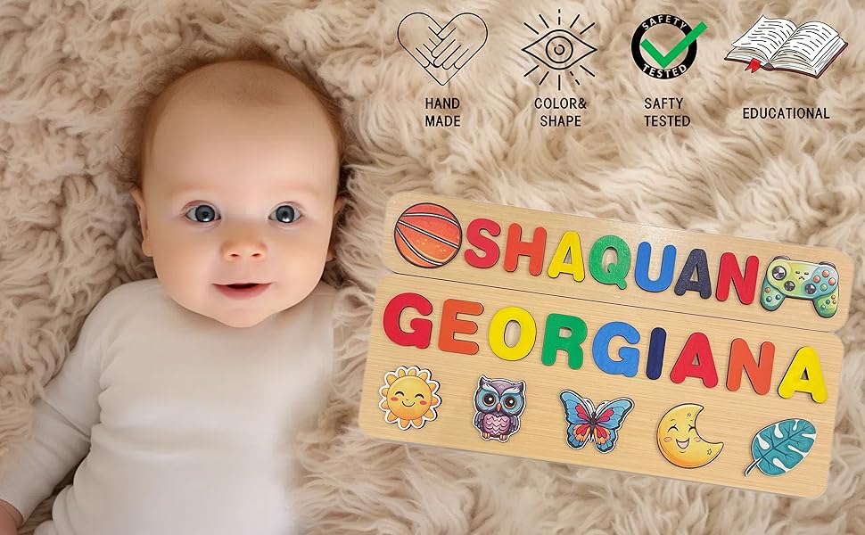 Personalized Name Puzzle for 1 2 3+ Year Old,Montessori
