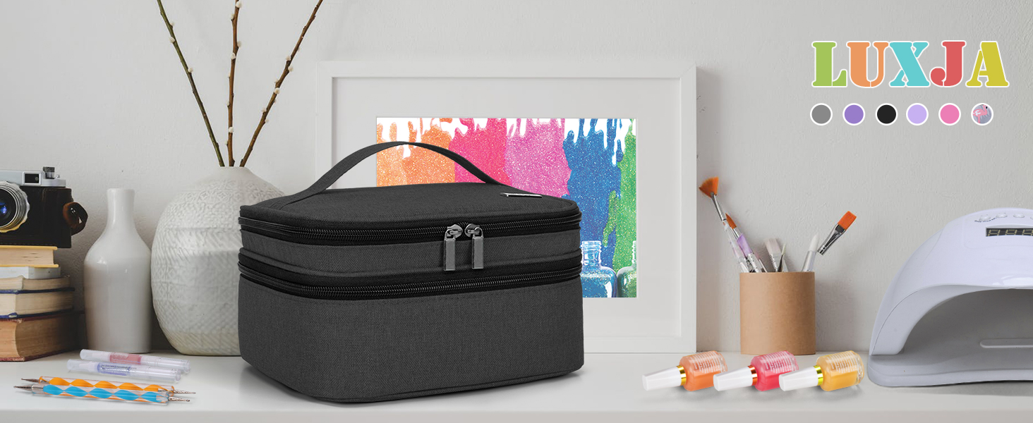 Luxja Nail Polish Carrying Case, Portable Nail Polish Organizer Holds