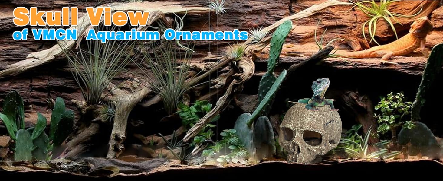 skull aquarium decorations small