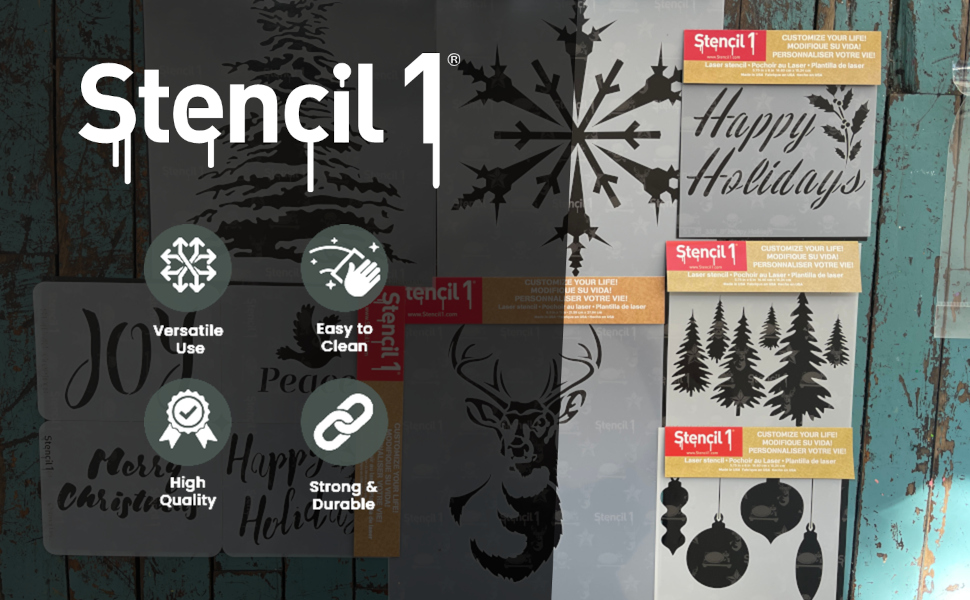 A pile of holiday stencils