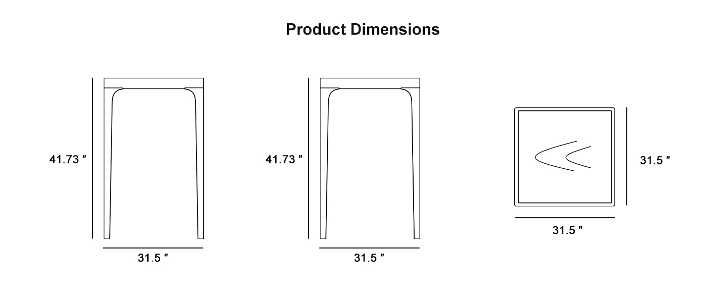 PURPLE LEAF Counter Height Table Patio Square Table Dining