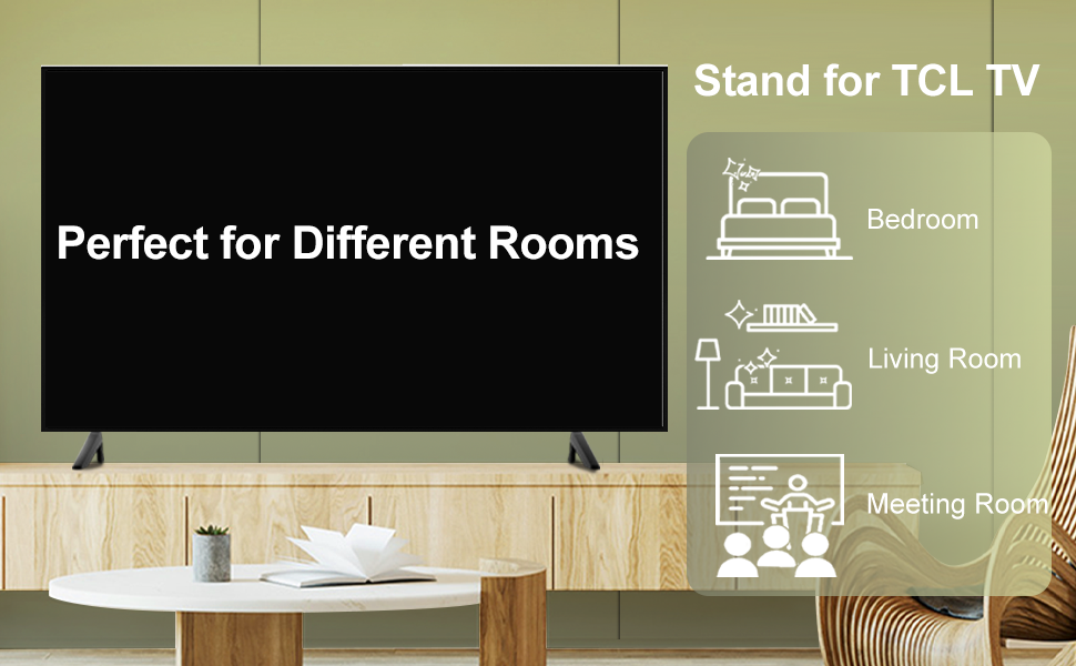 TV Base Stand for TCL Roku Smart TV, TV Legs for TCL TV