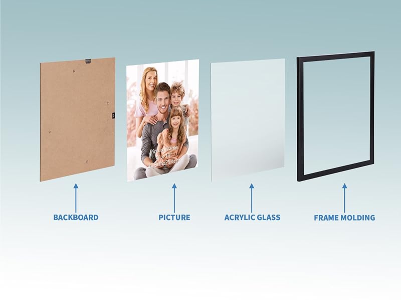 WIFTREY Black 8x10 Picture Frame Set of 18, Multi Photo