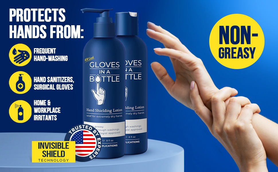 Gloves In A Bottle Shielding Lotion With Dispenser, 8 Oz