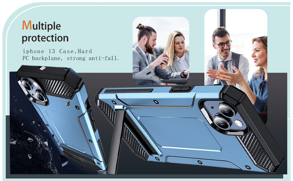 HNHYGETE for iPhone 13 Case, iPhone 14 Case with Screen Protect, Rugged Heavy Duty