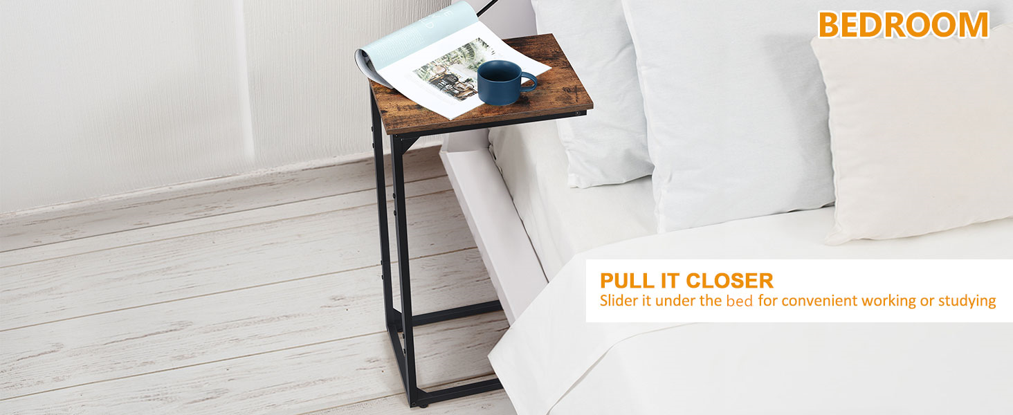 Nandae C Shaped End Table Set of 2, Sofa Table Snack Table