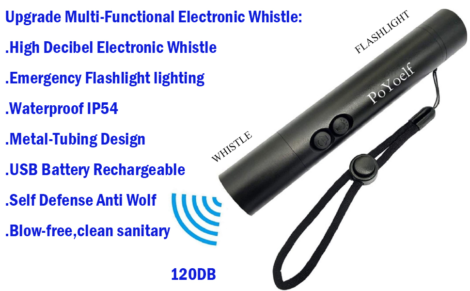 Electronic Whistle with Flashlight,High Volume Emergency Security