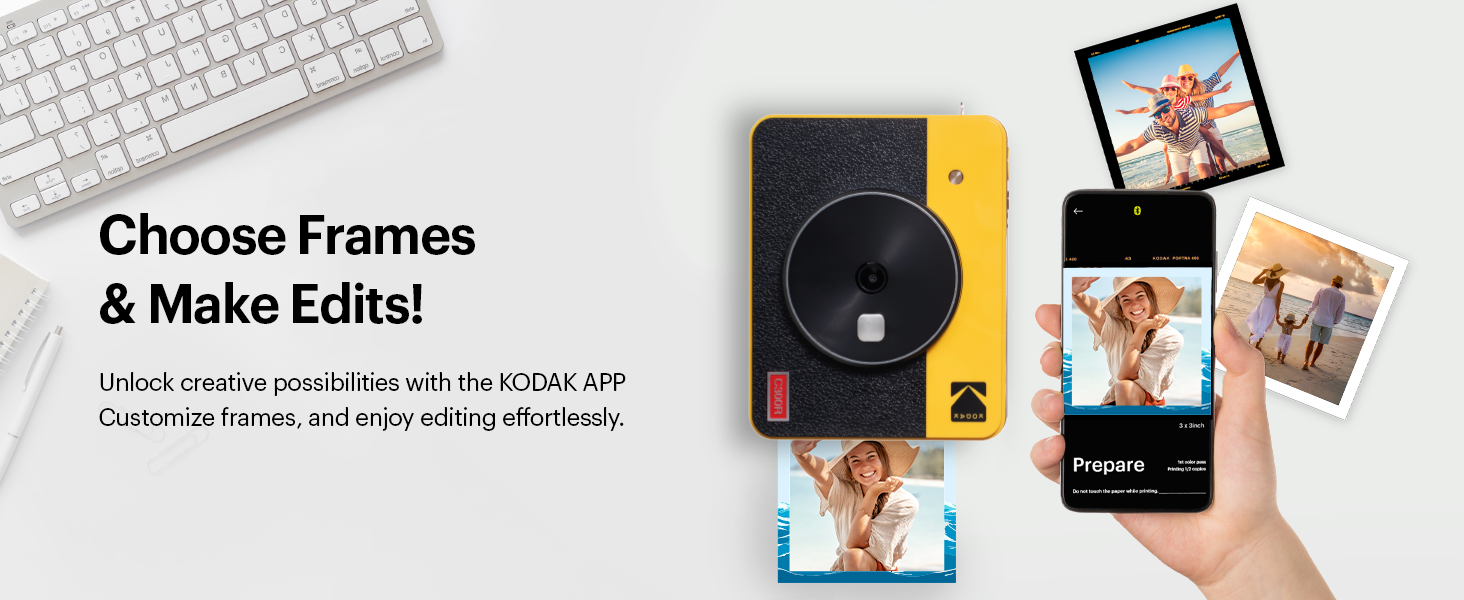 Instant Digital Camera: KODAK Mini Shot 3 Retro 4PASS with Photo Printer