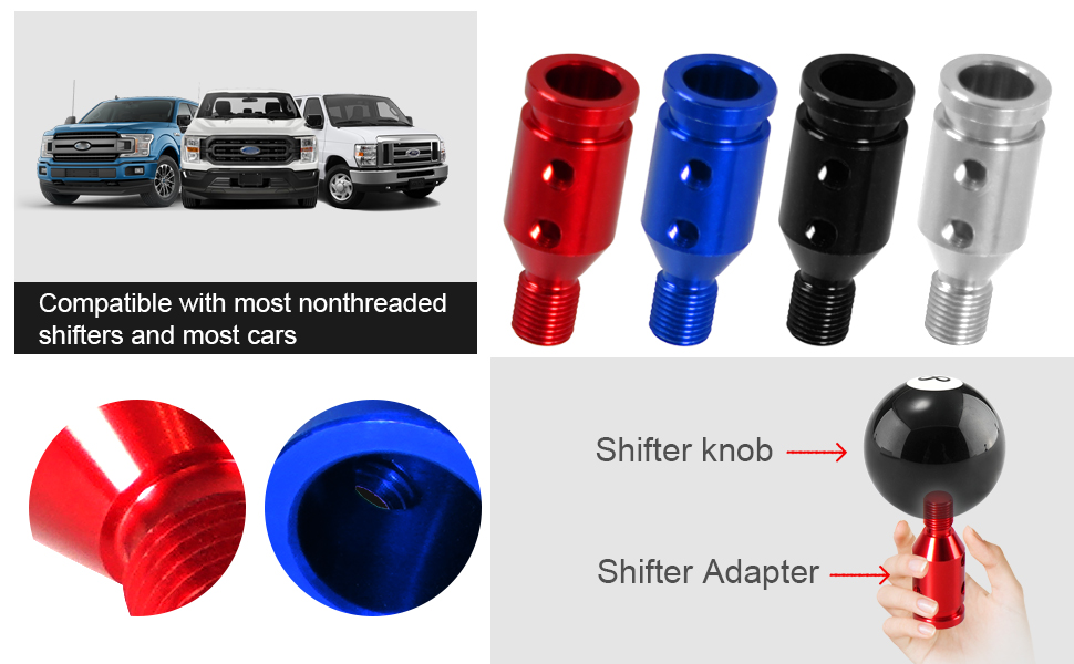 GSTP Universal Gear Shift Knob Adapter Aluminum Alloy