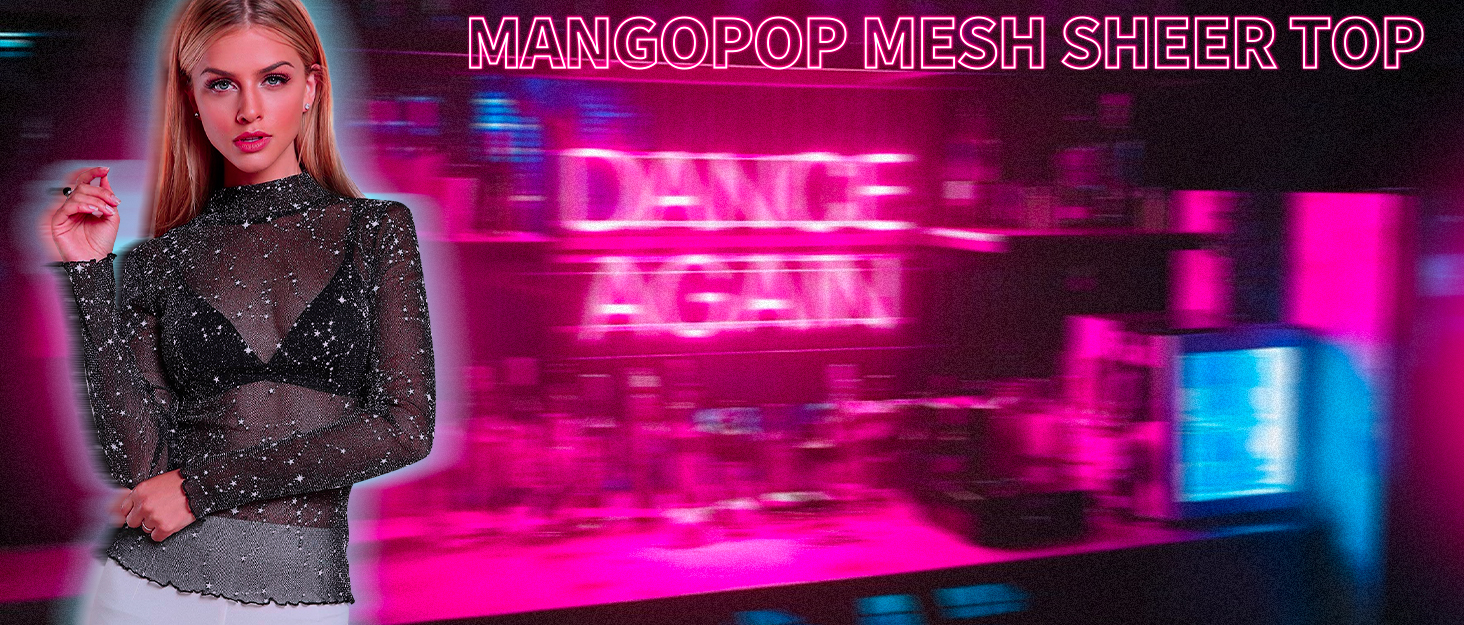 MANGOPOP mesh sheer top