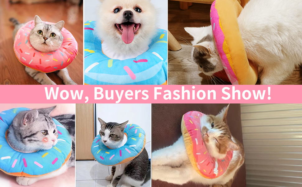 Cat Cone Collar Soft, Hpetppy Cute Donut Pet Recovery