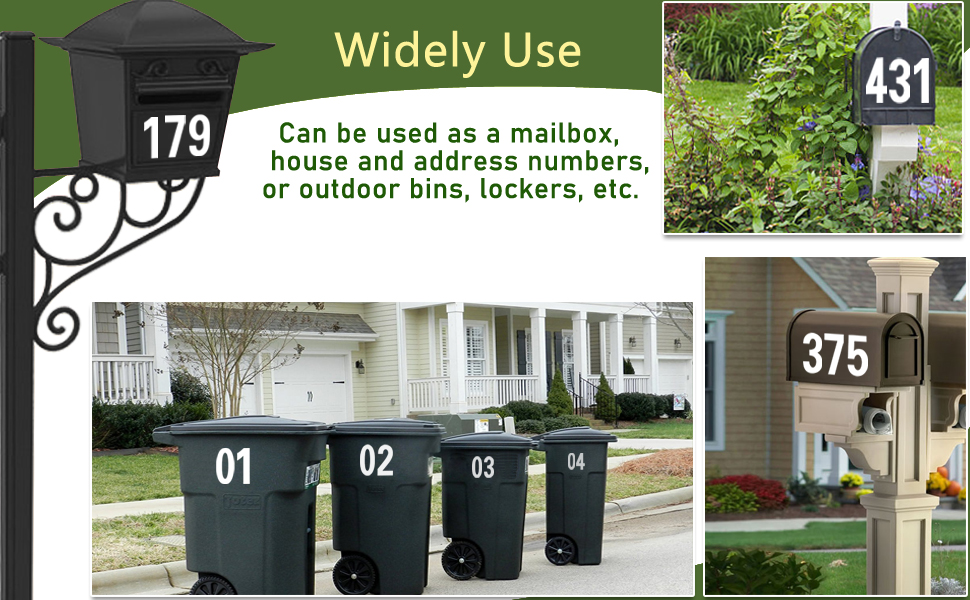Mailbox Numbers, Reflective Mailbox Numbers for Outside