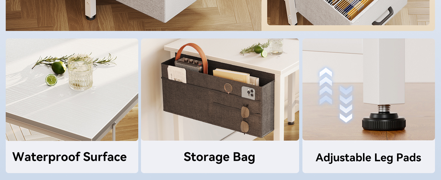 small desk with storage