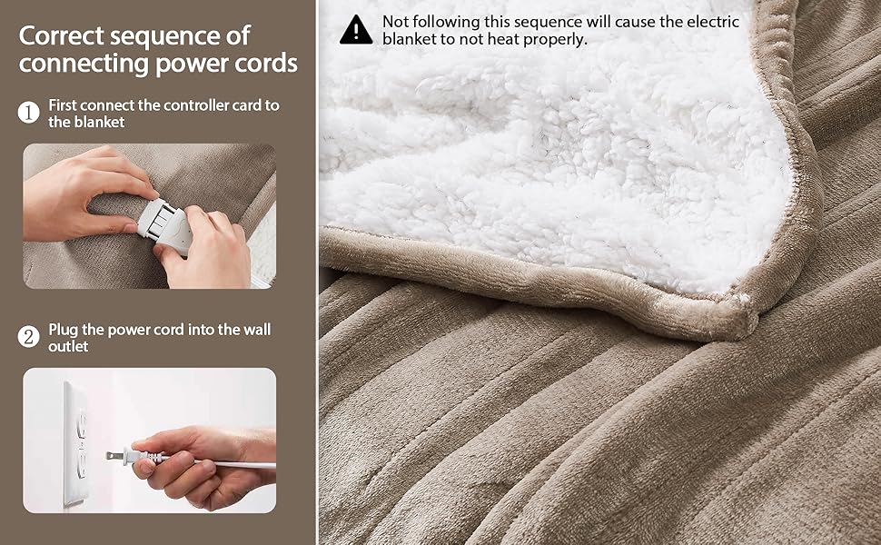 HomeMate Heated Blanket Electric Throw 50"x60" Heating