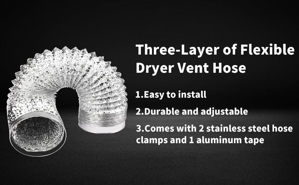 Besiter Dryer Vent Hose, Dryer Hose 4 inch, Flexible Dryer Duct Hose, Dryer Exhaust