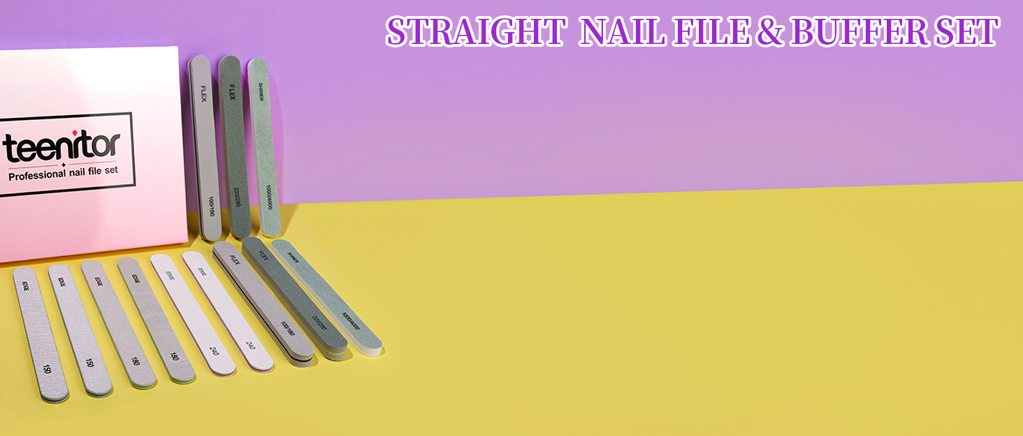 Teenitor Straight Nail File And Buffer Set