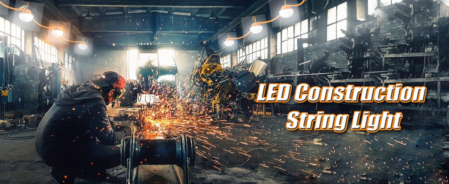 led construction work string light