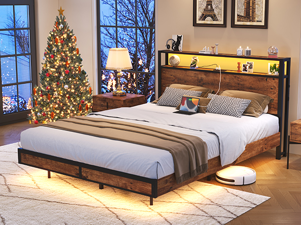 Amazon.com: BedsPick Full Size Bed Frame with 2-Tier Storage