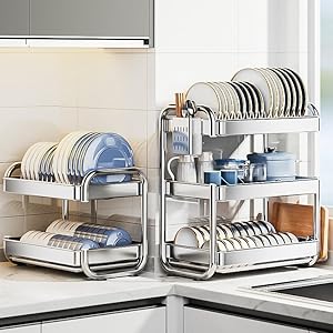 Amazon｜水切りラック 食器水切りラック 水切りかご 2段 3段