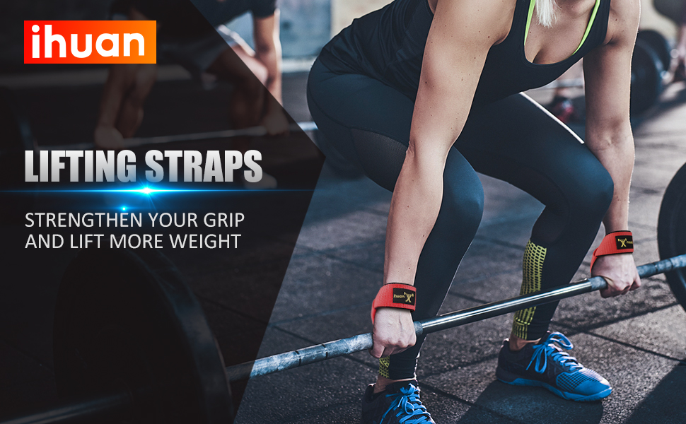 ihuan Wrist Straps for Weight Lifting 21 inches Lifting Straps for