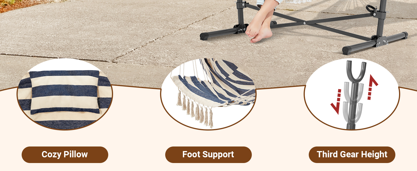 Homgava Folding Hammock Stand with Chair,HeavyDuty