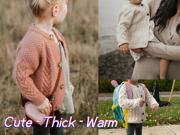 Amazon.com: Peecabe Toddler Girl Sweaters Cable Knit Long Sleeve