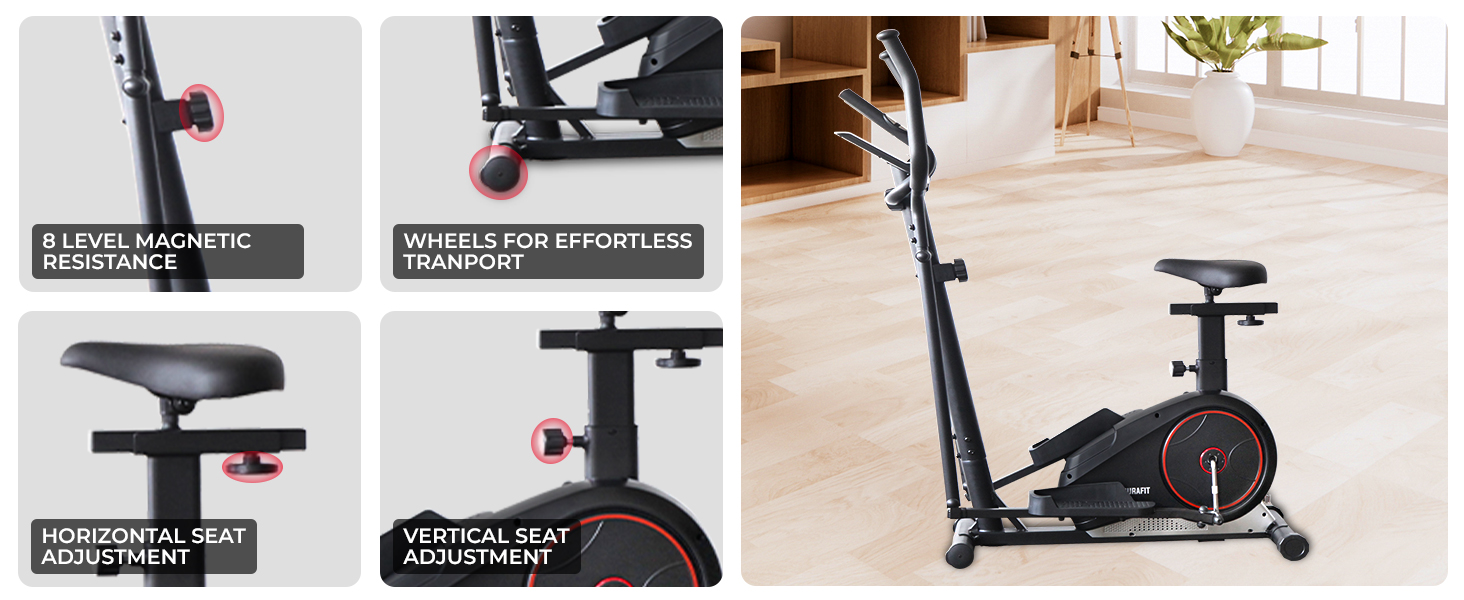 Buy Now 91-Durafit Powerstride Elliptical Cross Trainer |7 Kg 14 91-Durafit Powerstride Elliptical Cross Trainer |7 Kg Flywheel | Max User Weight 130 Kg