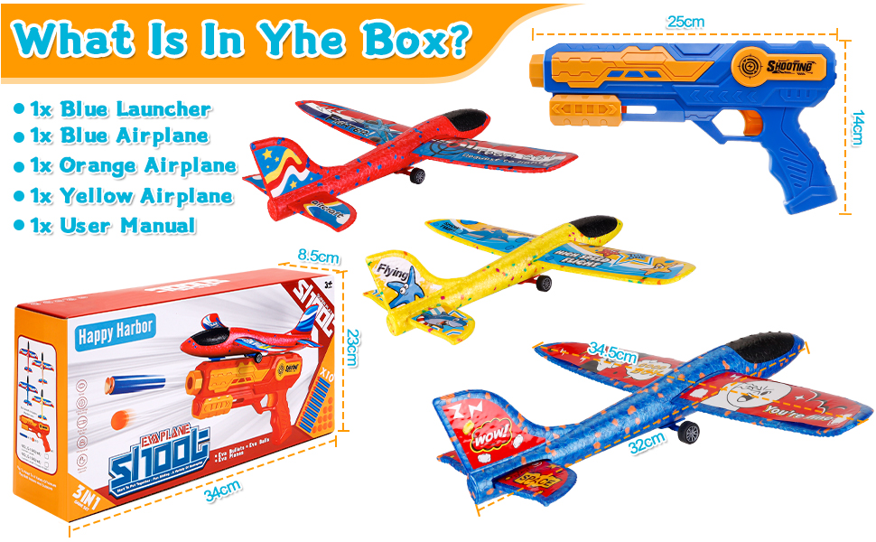 Sirecal Glider Planes Launcher Toy - Boys Toys 3-12 Years Old Foam