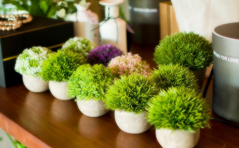 Opps Mini Artificial Plants Plastic Fake Green Colorful