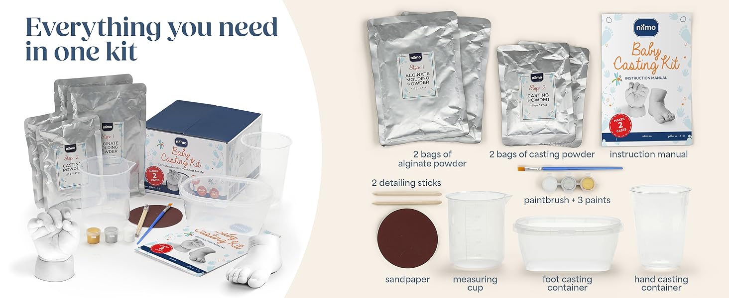 Niimo Baby Casting Kit 3D for Hand and Feet SkinSafe & NonToxic