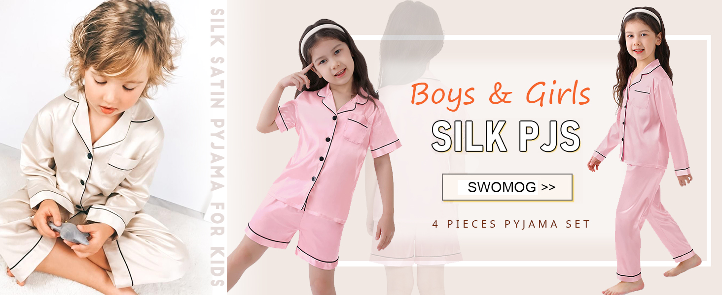 kids silk satin pyjama boys girls
