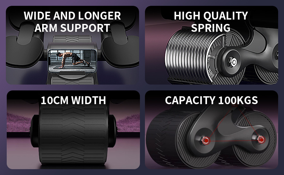 CMMSCAMT Abdominal Wheel, Automatic Rebound Abdominal Wheel Abdominal