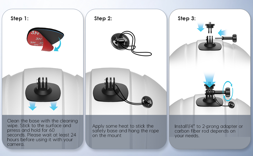 flexible dhesive base kit compatible for insta 360 helmet mount
